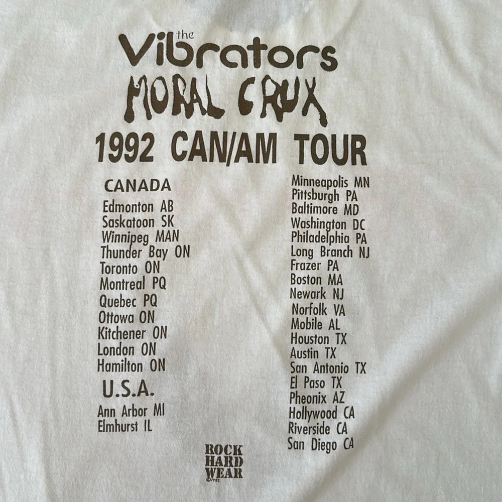 Vintage Punk Vibrators tour t-shirt from 1992. Backprint. - Picture 4 of 7